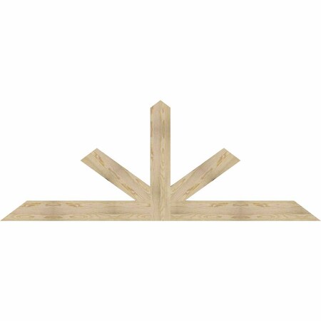 Ekena Millwork Saratoga Rough Sawn Timber Gable Bracket, Douglas Fir, 96"W x 36"H x 2"D x 6"F, 9/12 Pitch GBW096X36X0206SAR00RDF